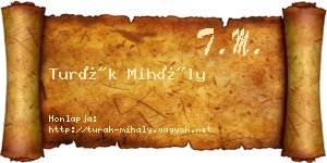 Turák Mihály névjegykártya